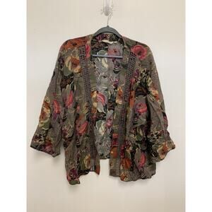 Soft Surroundings Garden Floral Kimono #2AX29 Women's Size Large